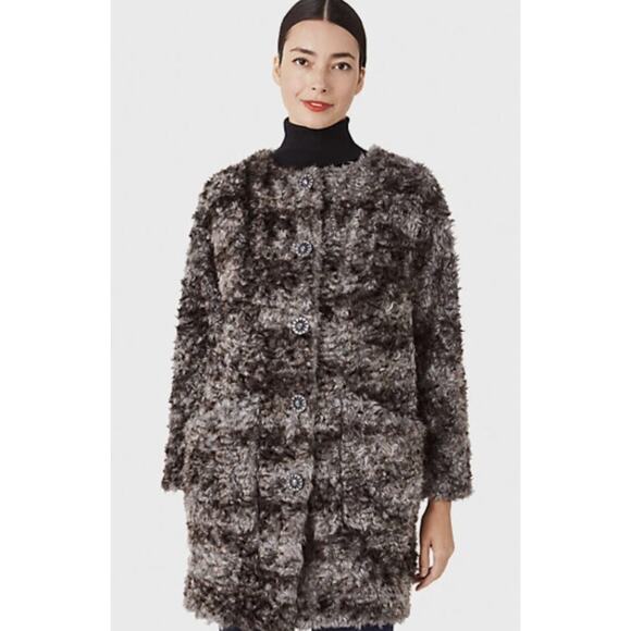 NWT KATE SPADE NEW YORK Faux Fur Sugarcoat sz XL mint condn coat soft & fuzzy - Picture 1 of 12
